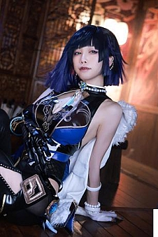 曼妙身姿水淼aqua夜兰礼服的原神cos作品免费哪里看